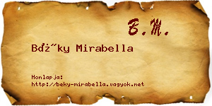 Béky Mirabella névjegykártya